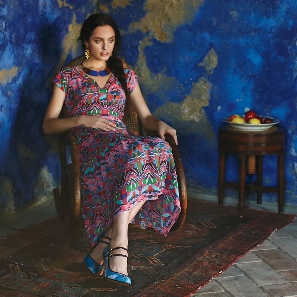 Anthropologie Vanessa Virginia Mural Maxi Dress 6